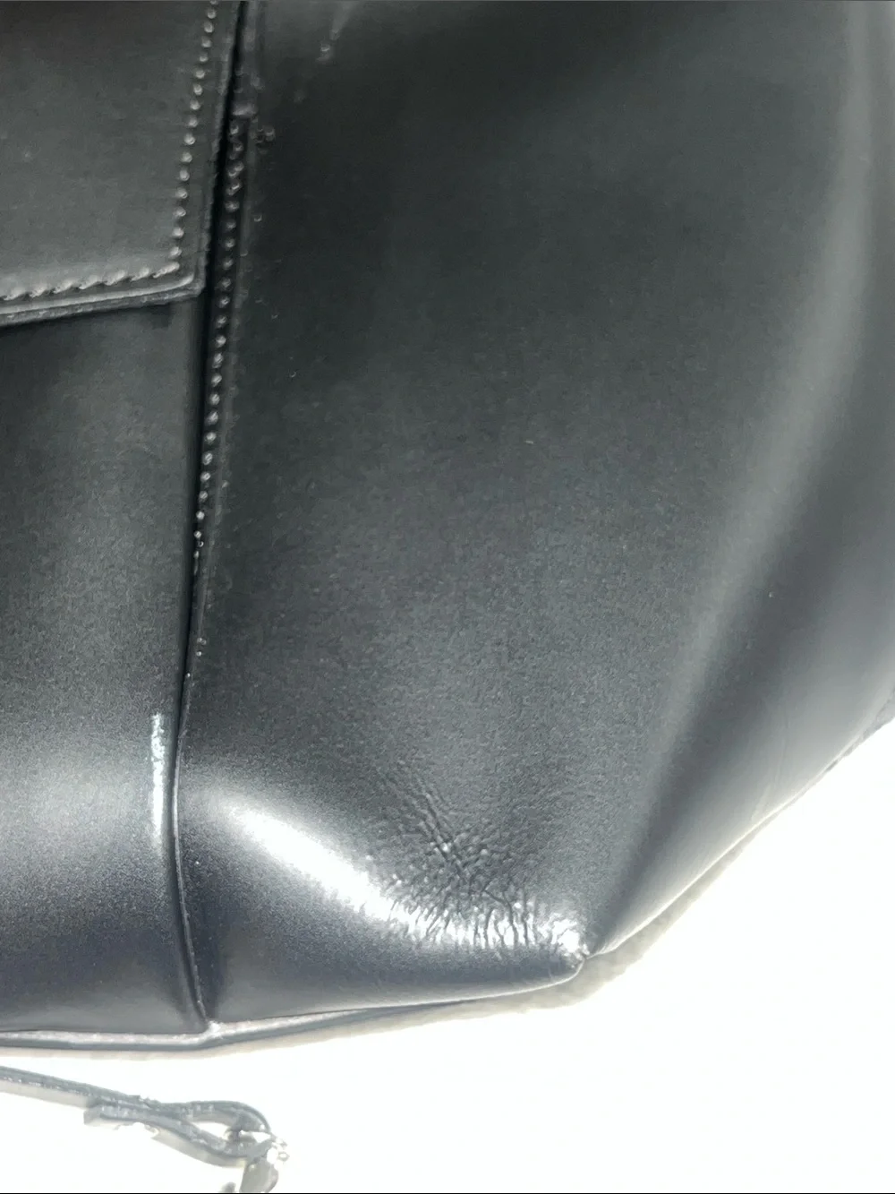 Carpisa Vera Pelle Black Genuine Leather Tote Bag Made in Italy Turtle Charm